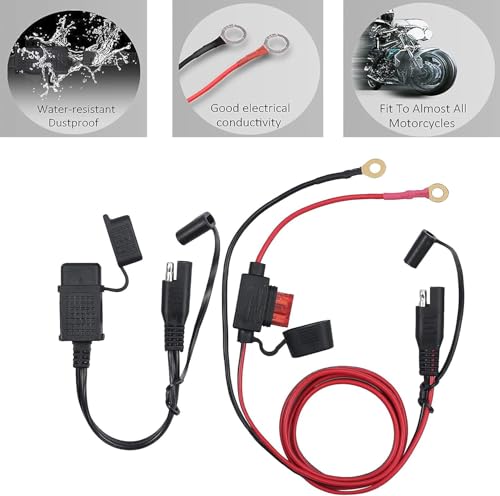GTIWUNG SAE USB-порт с водонепроницаемой крышкой 22 см + 3,6 фута Соединительный кабель SAE 5A/10A/15A Предохранитель Кабель для зарядки аккумулятора Зарядка автомобильного аккумулятора