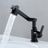 304 Stainless Steel Gun Gray Creative Basin Faucet Mechanical Arm Universal Rotation Hot And Cold Mixed Water Sink Faucet