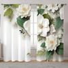 2pcs Classic Style Flower & Butterfly Print Curtains Artistic Window Drapes for Living Room Kitchen Bedroom Study Dining Room