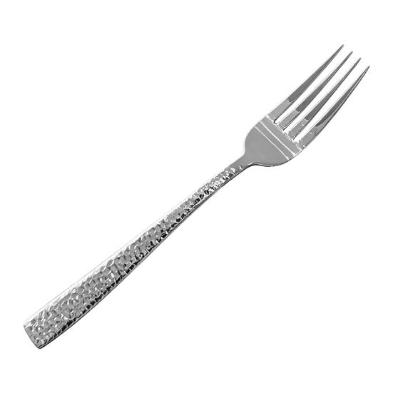 Western Food Tableware Stainless Steel Serrated Steak Knife Sharp Fork Tines Curved Spoon Dishwasher Safe Hammered Texture