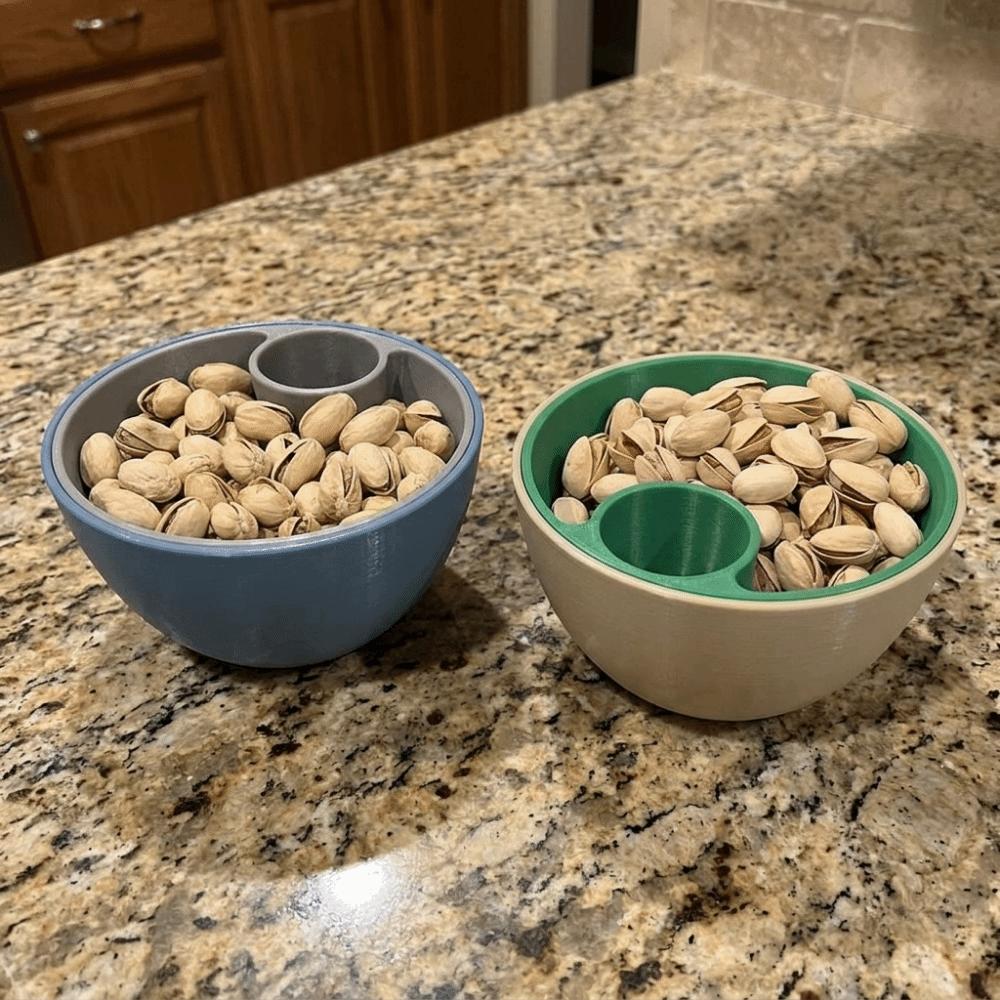 3D Printed Double Nut Bowl Round Berry Strainer Basket Practical Pistachio Bowl  Popcorn