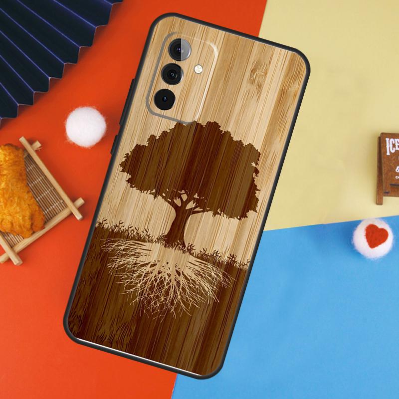 Дерево Цветок Бамбук Деревянный Чехол Для Samsung Galaxy A56 A36 A16 A06 A13 A33 A53 A52 A32 A12 A54 A34 A14 A15 A35 A55 A17