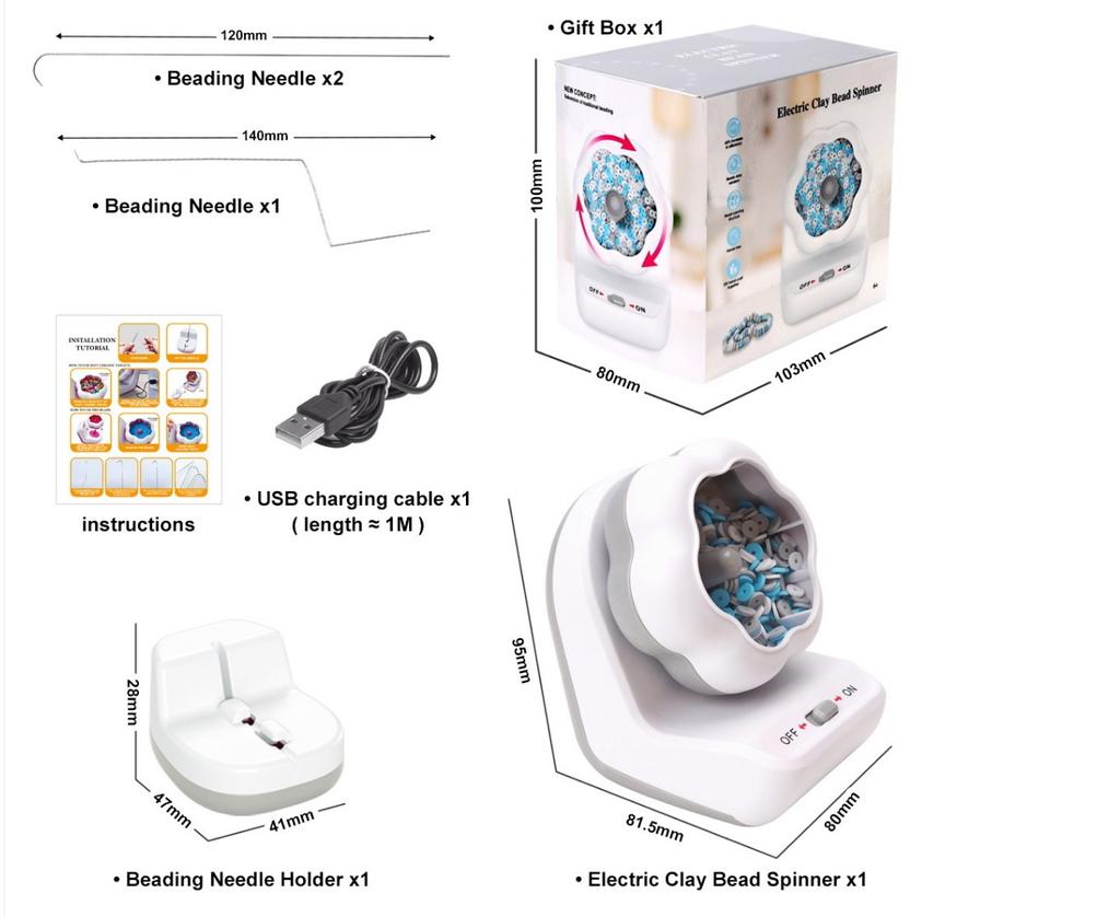 Электрическая машина для нанизывания бусин Чаша для бусин DIY Ручная машина для нанизывания бусин Автоматические мягкие глиняные детали Инструменты для нанизывания бусин Устройство для нанизывания бусин