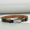 Women's Adjustable Genuine Leather Alligator Pattern Belt