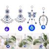 Glass Decoration Horseshoe with Elephant Car Pendant Butterfly Navy Blue Hanging Ornament Evil Eye