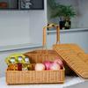 Двухъярусная корзина для пикника из искусственного ротанга