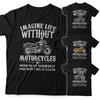 Байкерская футболка Представь жизнь без мотоциклов Унисекс Чоппер Triumph Indian
