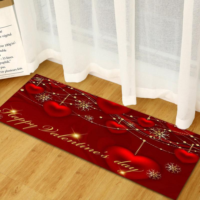 Valentine'S Day Carpet Long Floor Mat Love Theme Doormat