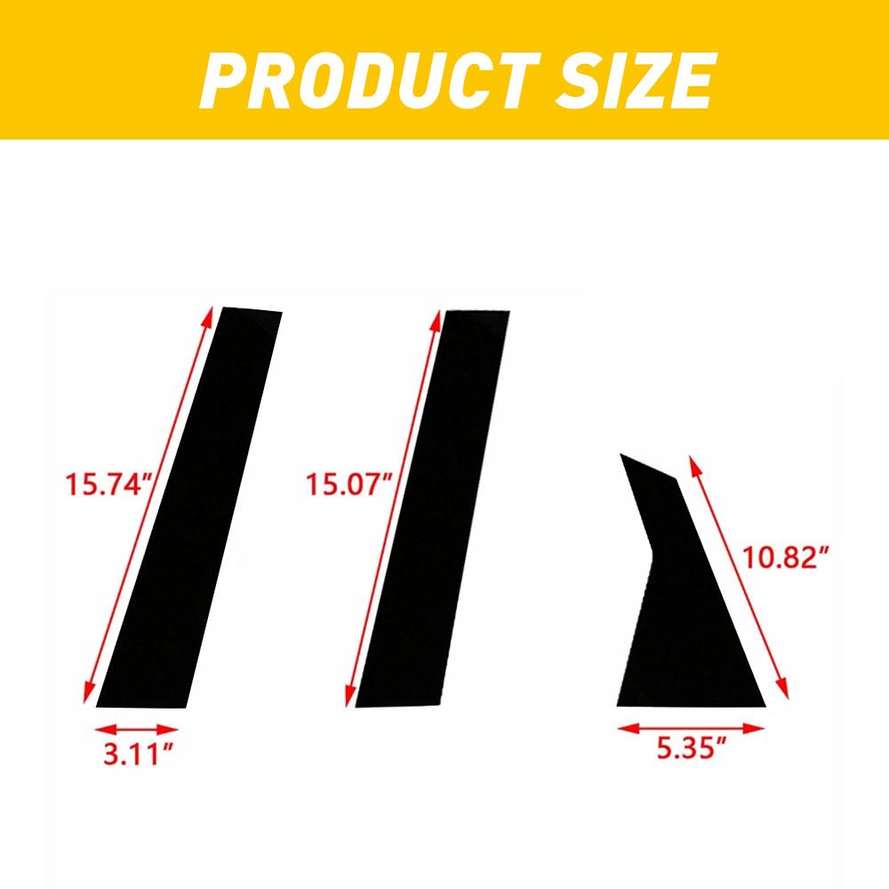 6Pcs Car Accessories for Honda Civic 10Th 2016 2017 2018 2019 2020 Glossy Black Door Window Pillar Posts Cover Trim Kit New