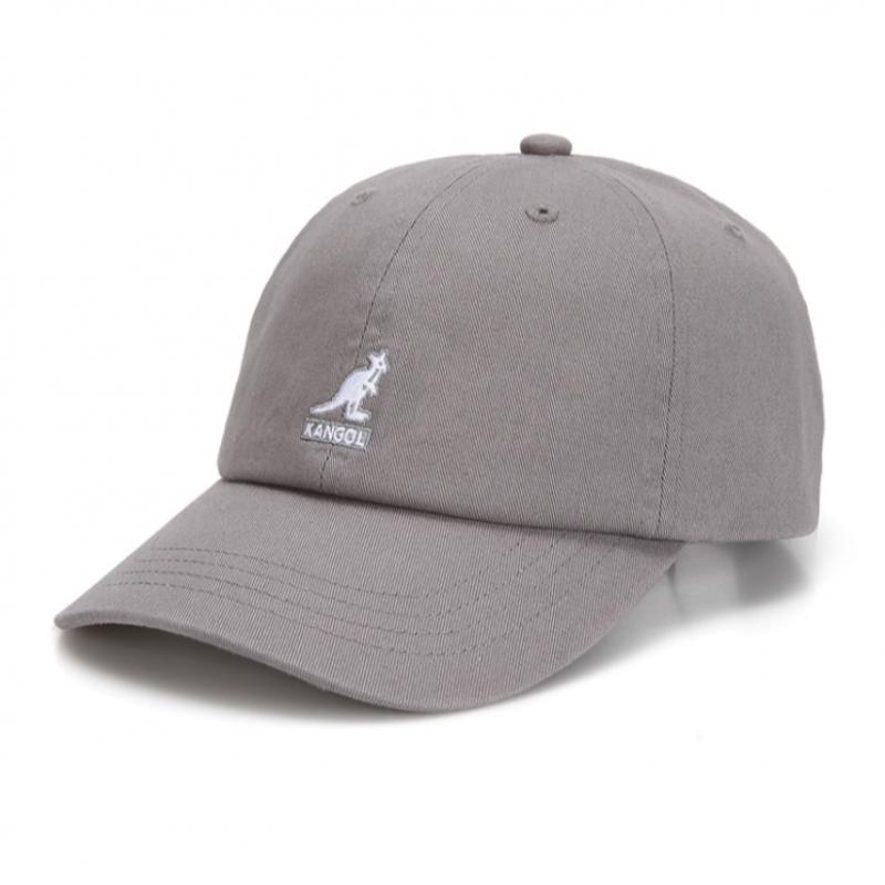 KANGOL Стиранный бейсбольный серый 5165