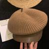 Women S Contrast Color Beret Hat Korean Style Casual Painter Cap