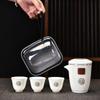 Portable Tea Set Ceramic and Pottery Sheep Fat Jade White Porcelain Travel Tea Set 1 Teapo 3 Teacups Ceramic Express Cup Teapot