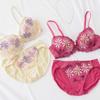 Triumph Косметический стиль Большой цветочный кружевной бюстгальтер трусики 00OP D70M и комплект, 02, G4-CS02WHUSET-A9A, Женский, (Кремовый цвет), Япония, (-)