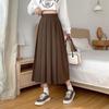 Burmali yubkalar Ayollar Qora Midi Yubka A-siluet Yuqori Bel Vintage Shikkina Ofis Xonimi Elegant Moda