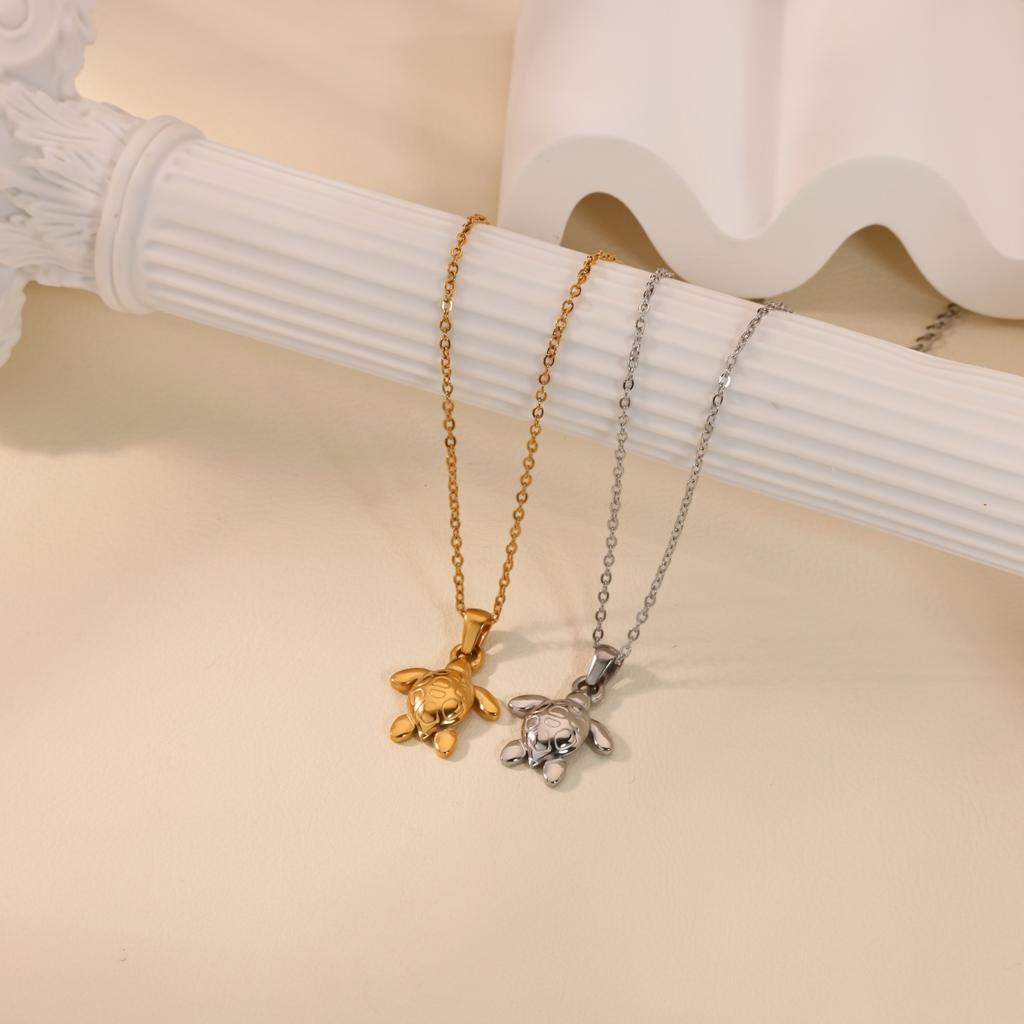 Панк Ожерелье с Черепахой Ожерелья для Женщин Ожерелье с Подвеской Черепахой из Нержавеющей Стали Вечеринка Свадьба Рождество Животное Ювелирное Изделие Подарок