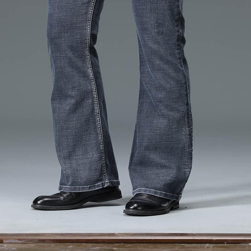 Мужские эластичные джинсы с высокой талией Cassic Design Расклешенные джинсы Мужские синие джинсы