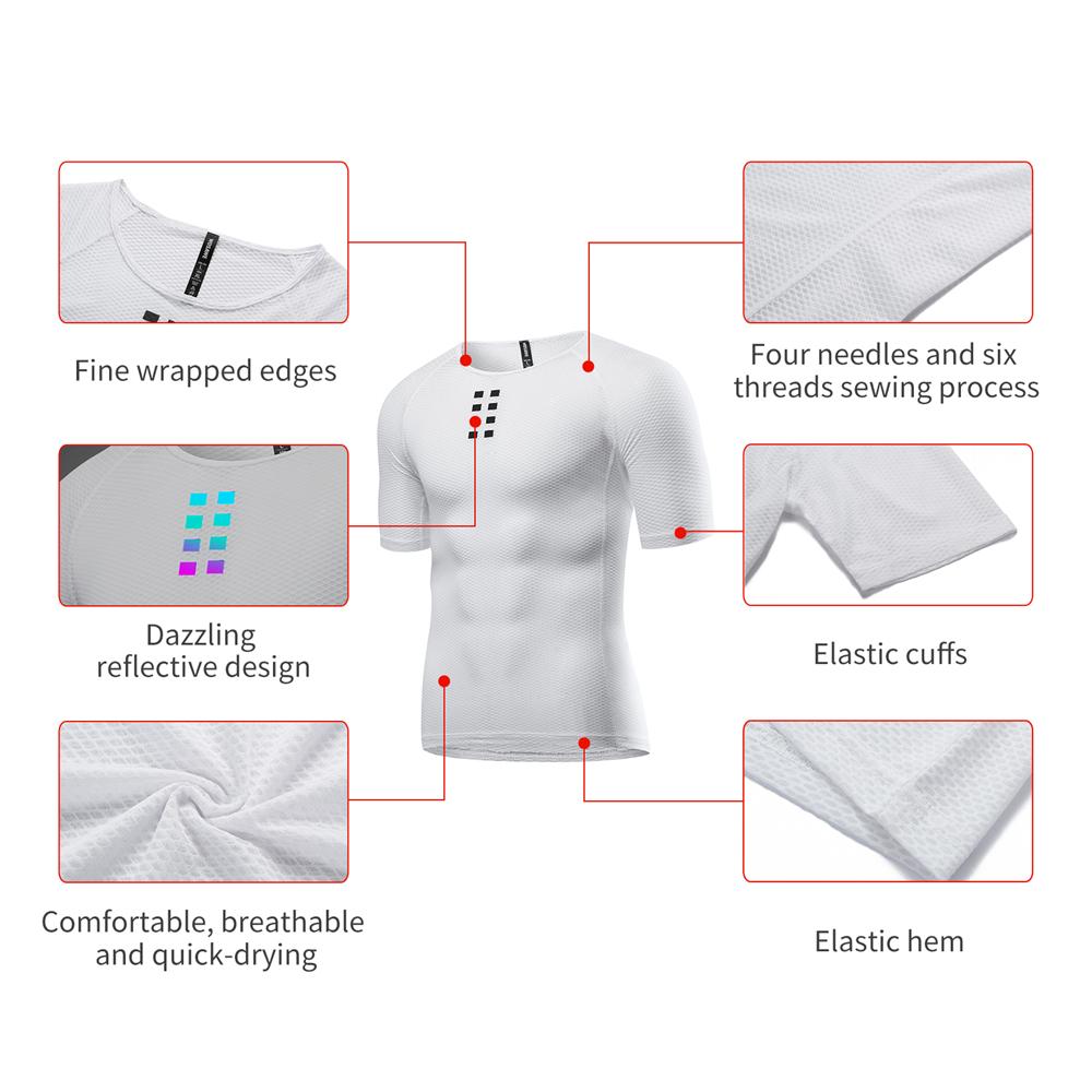 WOSAWE Велосипедный базовый слой Дышащее нижнее белье с короткими рукавами Впитывающая пот толстовка для бега