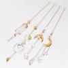 Hanging Ornament Shatterproof Eye-catching Metallic Faux Crystal Moon Star Sun-catcher Ornament Wind Chimes
