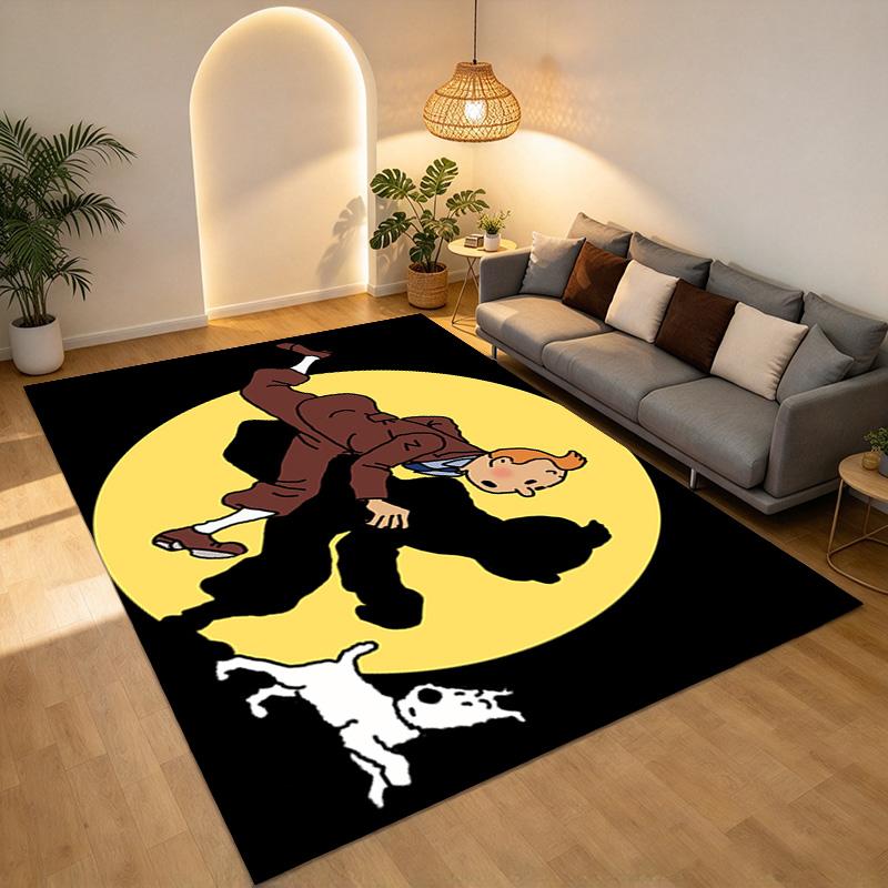 Tintin Adventure Living Room Nonslip Area Rug Soft Carpet For Bedroom Game Playroom Sofa Office Home Decor Doormat Christmas Gift C926885