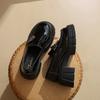 French Platform British Style Small Leather Shoes for Women 2025 Autumn New Black One-pedal Butterfly Single Shoes Loafers for Women