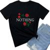 BLACKMYTH Женская летняя футболка с коротким рукавом и принтом розы 'Nothing' Графичная милая футболка