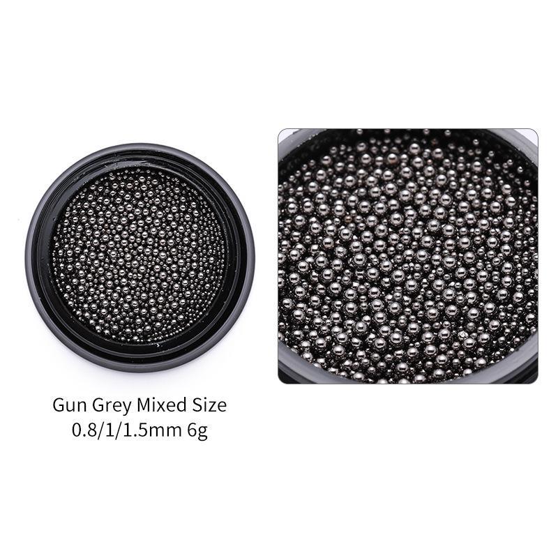 1 коробка 0,8 мм/1 мм/1,5 мм бусины из нержавеющей стали для дизайна ногтей, разные размеры D, украшение для дизайна ногтей