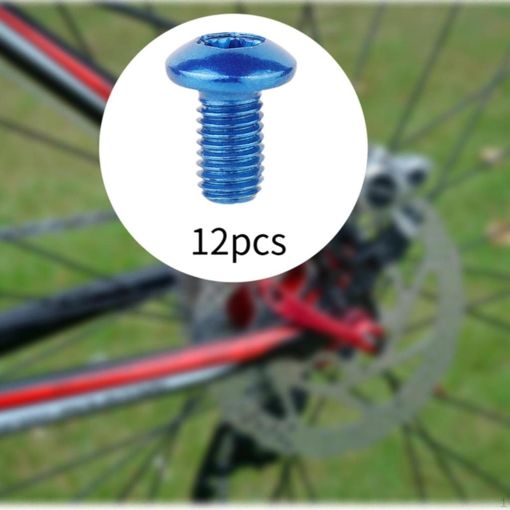 12 Pack Bicycle Disc Brake Rotor Fasteners T25 Screws for Cycling
