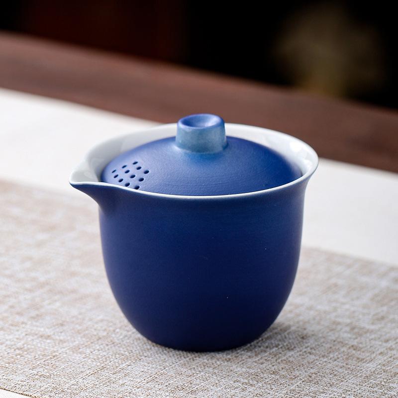 Dehua black pottery ceramic tea set outdoor travel portable tea set household gifts simple and printable