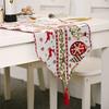 Pwichdn Рождественские украшения Трикотажная ткань Креативная красочная скатерть-бегун