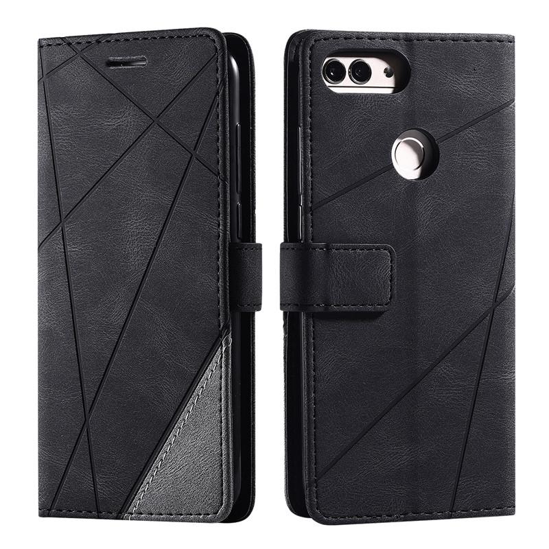 Чехол Huawei P Smart Case Leather Flip Case on For Fundas Huawei P Smart FIG-LX1 FIG-LA1 Phone Cover Retro Magnetic Wallet Cover Etui