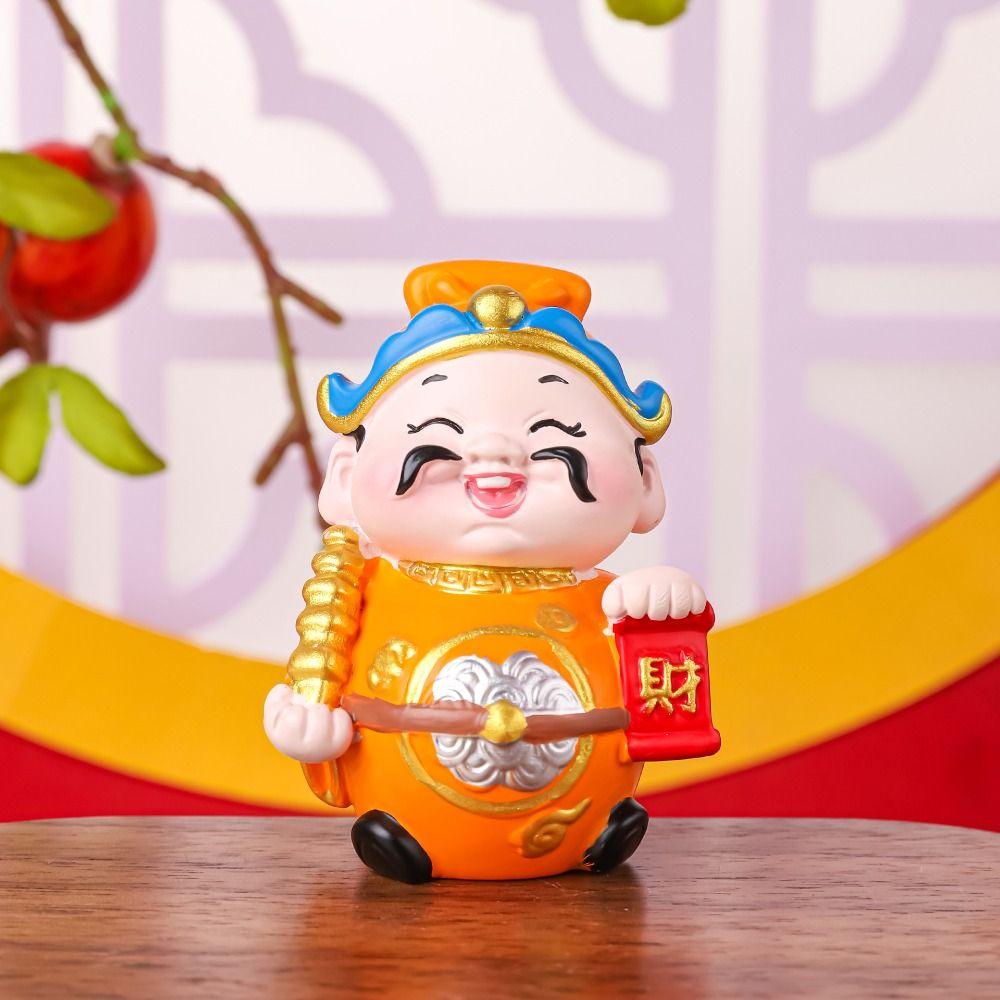 Cute Lucky New Year Statue Fortune Chinese God Statue New Year Decoration Gifts