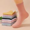 5-10 пар женских однотонных хлопковых носков средней длины — утолщенные, с высокой талией, впитывающие пот, на весну и осень