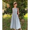 2025 Summer French Minimalist Fishbone Slimming Plus-Size Vest Dress - Casual Women's Clothing, Internet Celebrity Style