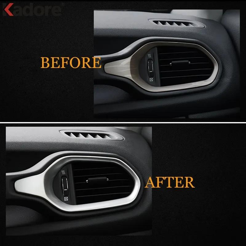 For Jeep Renegade 2014- 2024 2025 Matte Car Front Side Air Condition Vent Outlet Cover Trim Interior Accessories