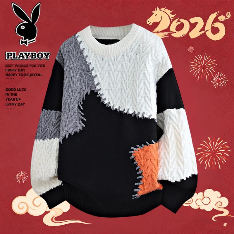 PLAYBOY Men's Color-Block Knitted Sweater