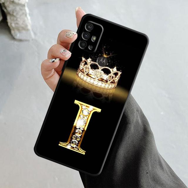 Чехол для телефона Motorola G200 G60 G50 G31 G30 G22 G9 G8 Power Lite Plus Edge 20lite 30pro One Fusion Gold Diamond Crown Letter