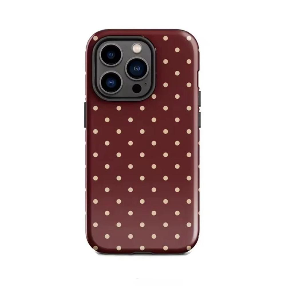 Роскошный Чехол для Телефона Clmj Ins Корея Серия Точки Полоски для iPhone 17 16 15 14 13 12 11 X Air Pro Max Plus Двухслойная Задняя Крышка
