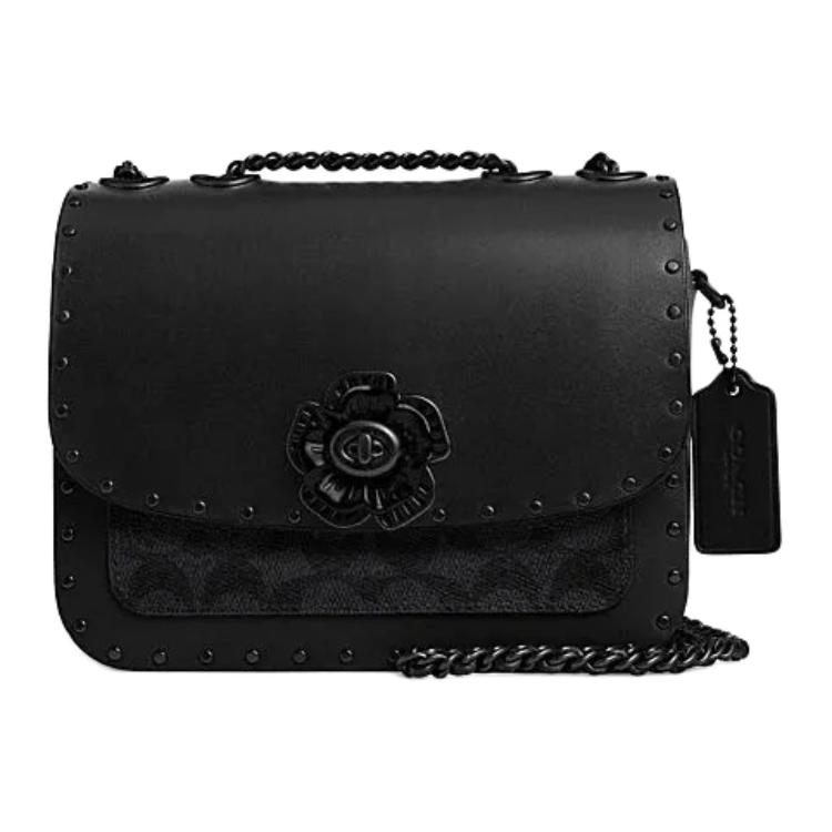 Coach Madison 19 Logo Lock Crossbody Bag Women Crossbody Bag Black CW414-MWQV8