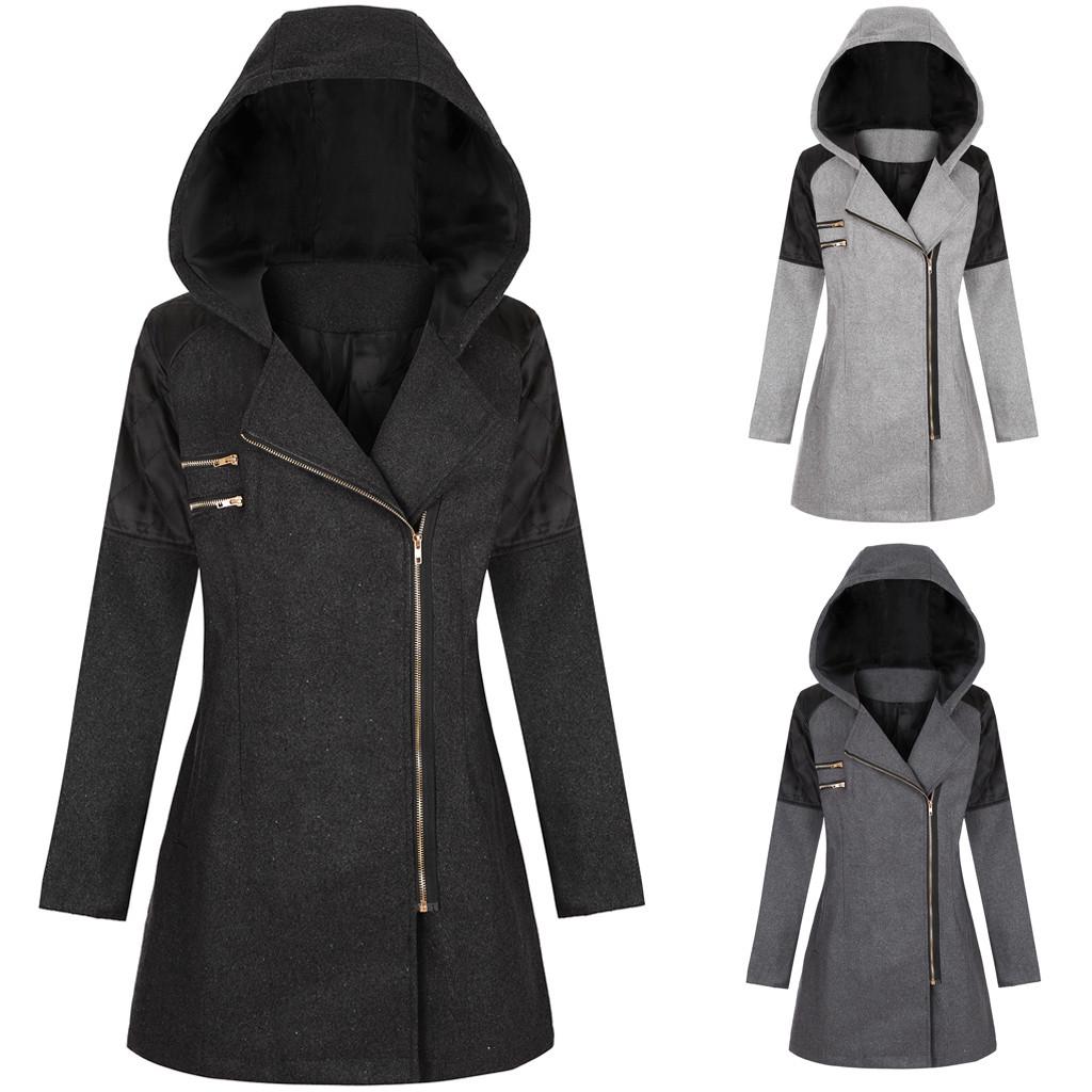  Womens Winter Warm Outwear Floral Print Hooded Pockets Vintage Oversize Coats