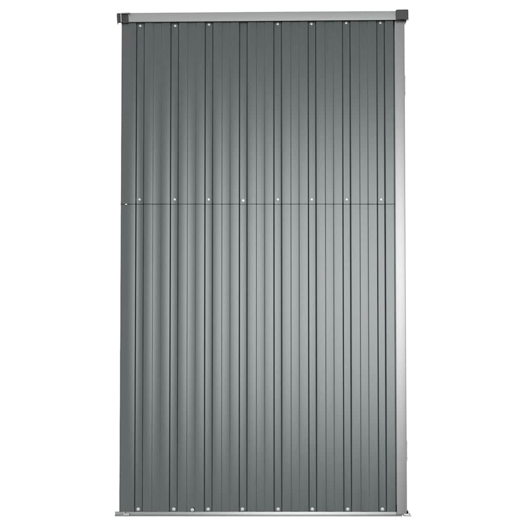 Garden Shed Gray 225x89x161 cm Galvanized Steel