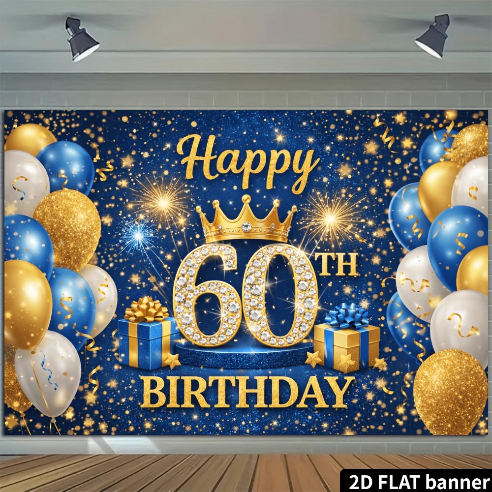 Тканевый фон-баннер для вечеринки в честь 60-летия, подходит для празднования 60-летия в помещении и на улице
