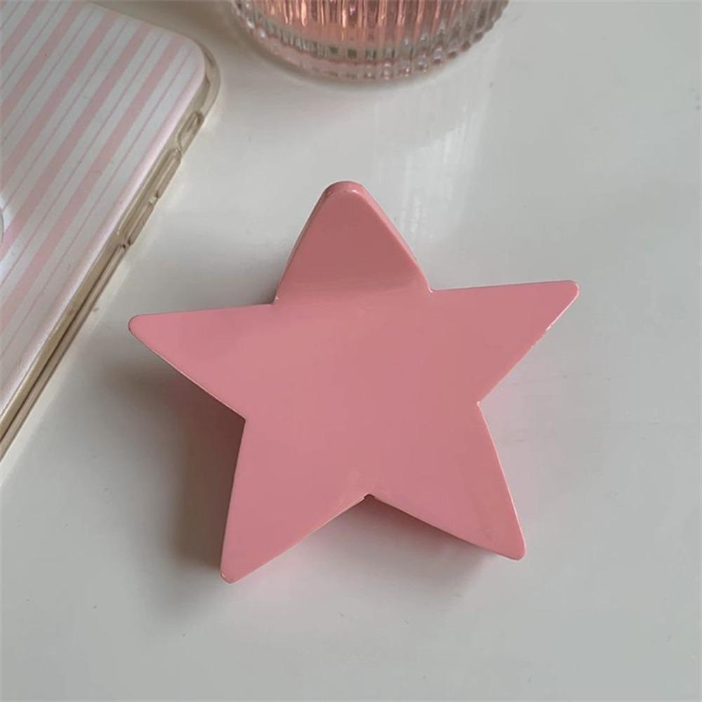 Pink Pentagonal Hair Claw Clip Sweet Cool Hair Crab Summer Headdress  Styling Tool