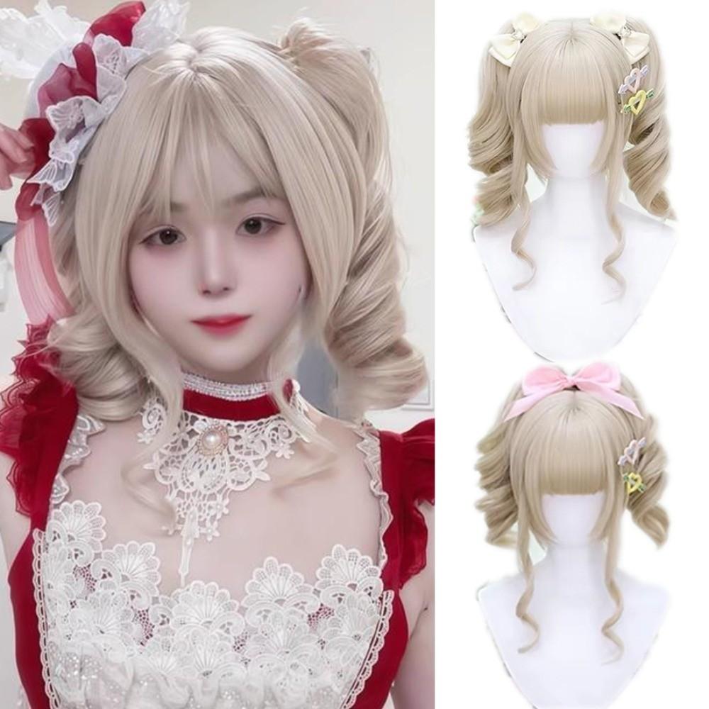 Harajuku Blonde Twin Ponytail Princess Cut Short Cosplay Lolita Hair Girl