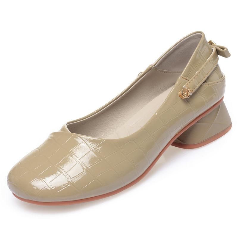 Нескользящие женские повседневные летние туфли с круглым носком, элегантные, модные, удобные, мягкие, кожаные, с неглубоким носком, праздничные туфли