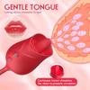 Anal Double Head Dildo Licking Female Telescopic Masturbation Thrust Sucking Silicone Adult Sex Toys Rose Vibrator for Woman