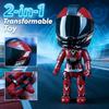 Mini Moto Helmet Heroes Transforming Ornaments with Hidden Racers Inside, Motorcycle Helmet Action Figure with 360-Degree Articulated Joints