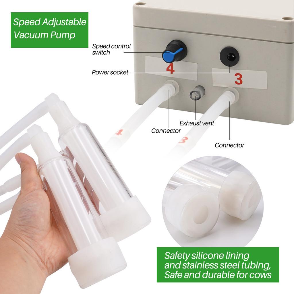10 л Вакуумный насос Электрическая доильная машина для коз 220 В Пульсирующая доильная машина для крупного рогатого скота Ведро-доилка из нержавеющей стали