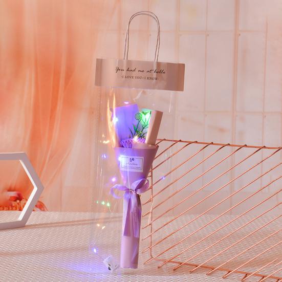 Мини Искусственный Букет Роз Ручной Работы Мыльные Цветы Лепестки Украшение Романтический Подарок на День Святого Валентина День Рождения для Женщин Матери Жены Подруги