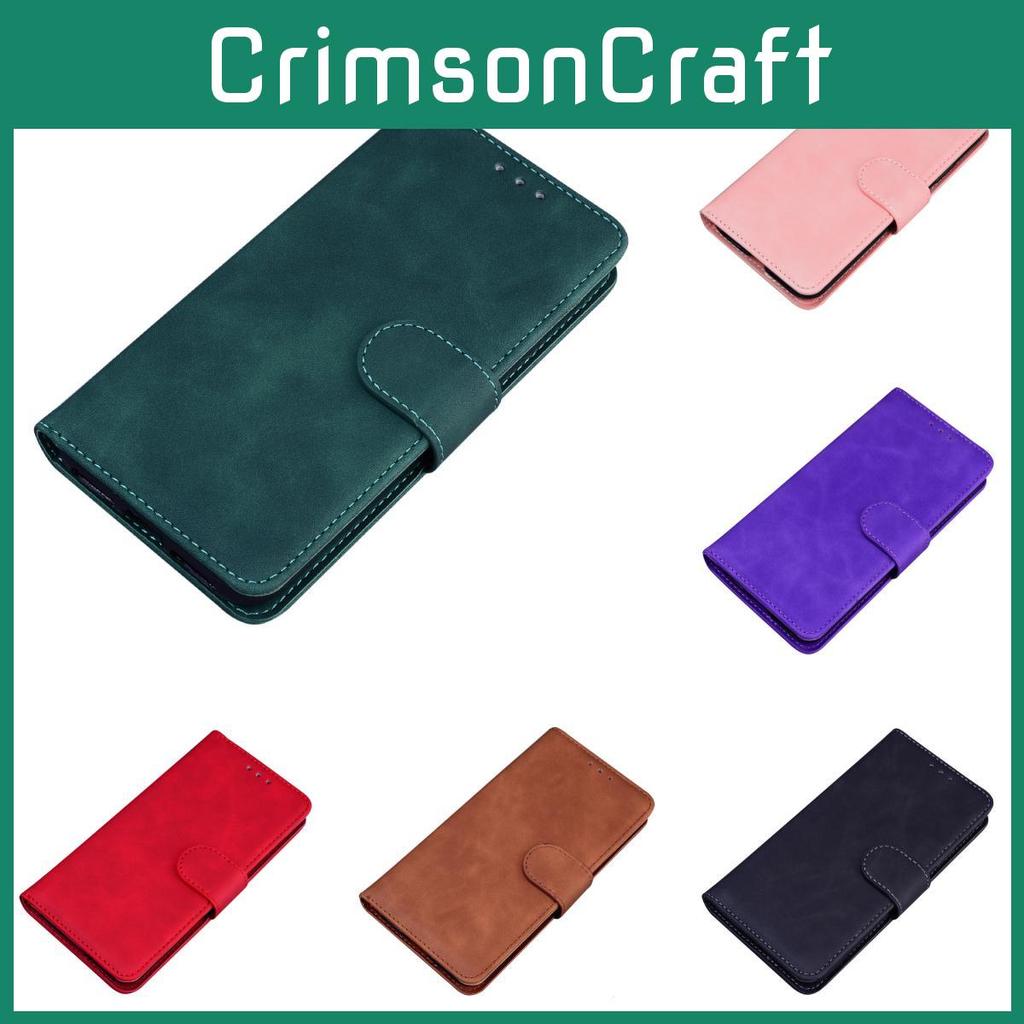 Galaxy For A06 Solid Color Skin Leather Phone Case Women Men Magnetic