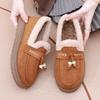 Women's Winter Warm Platform Moccasins Slippers Fuzzy Faux Suede Loafers with Fleece Lined Non Slip House Shoes Indoor Outdoor Walking Shoes for Women